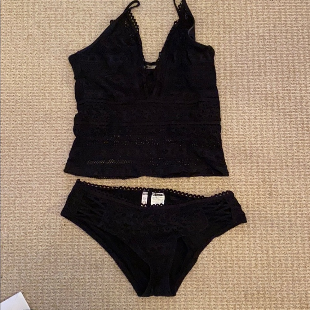 Becca Black Lace tankini swimsuit